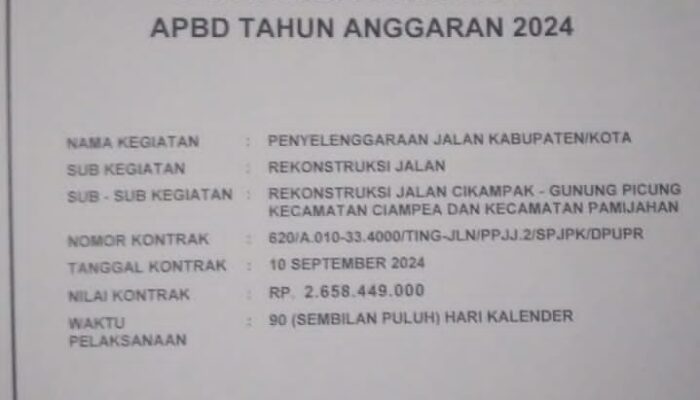 Di duga pemenang tender 2,6 milyar di kab bogor pt putra banten kontruksi mau di jual belikanB