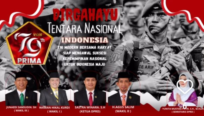 PIMPINAN DPRD DAN SEKRETARIS DPRD KAB.BOGOR MENGUCAPKAN SELAMAT HARI ULANG TAHUN TENTARA REPUBLIK INDONESIA YANG KE – 79